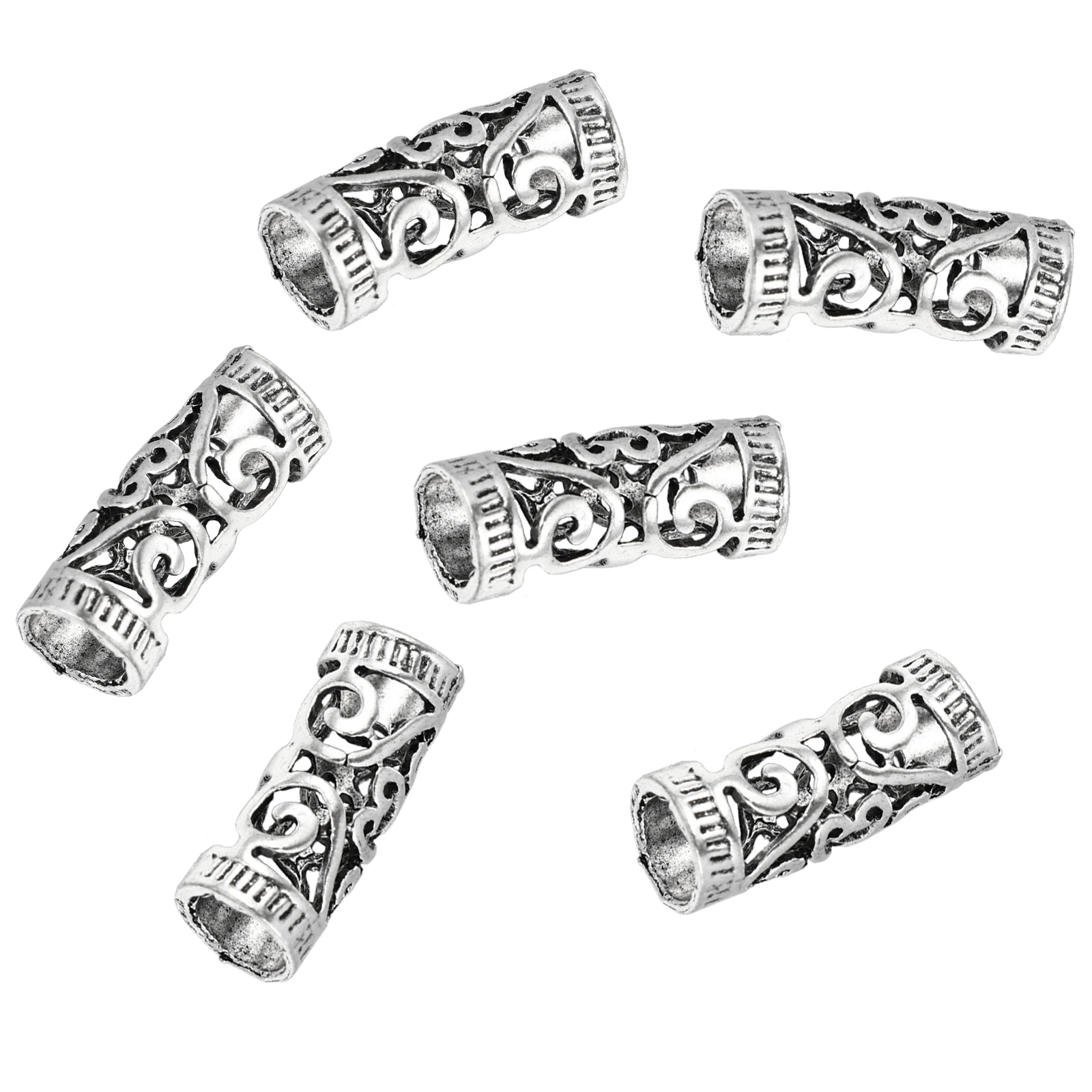 

6pcs Retro Hollow Hair Rings Easy Bend Braiding Dreadlocks DIY Accessories Decorative Hoops Fits Party Wedding Prom Hair Styling