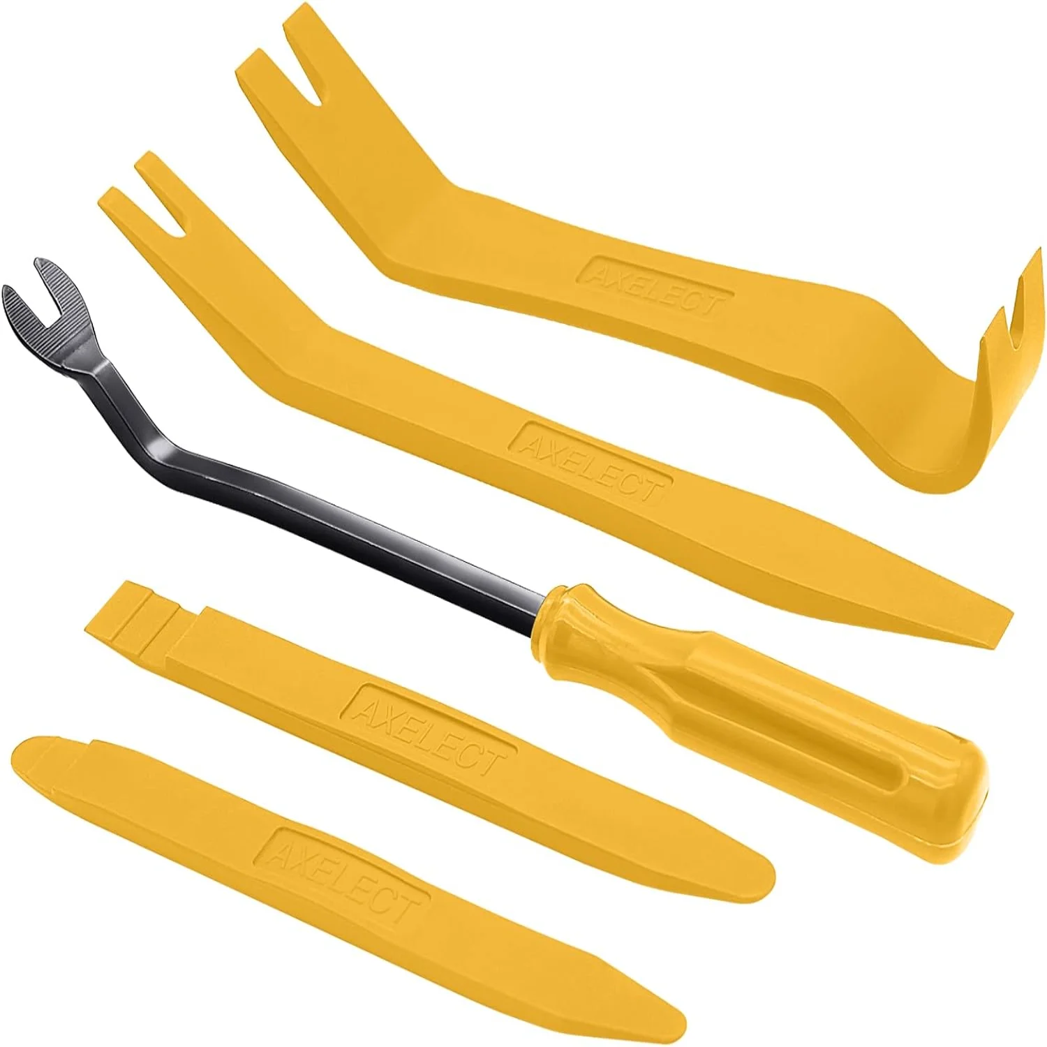 5 Pack   Removal Tool , Door  Removal Tool, Body Pry Tool, Clip Fastener Remover (Yellow)