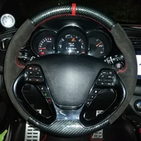 Funda trenzada para volante de coche, envoltura antideslizante de cuero de gamuza para Kia K3 K2 Ceed Cee 'd Cerato, accesorios para coche