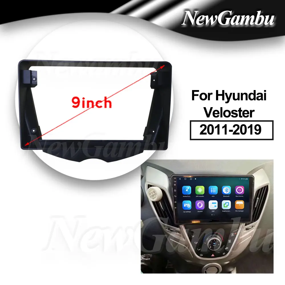 

Рамка для автомобильной панели Hyundai Veloster 2011-2019, 9 дюймов, рамка для приборной панели Android, облицовка, декодер