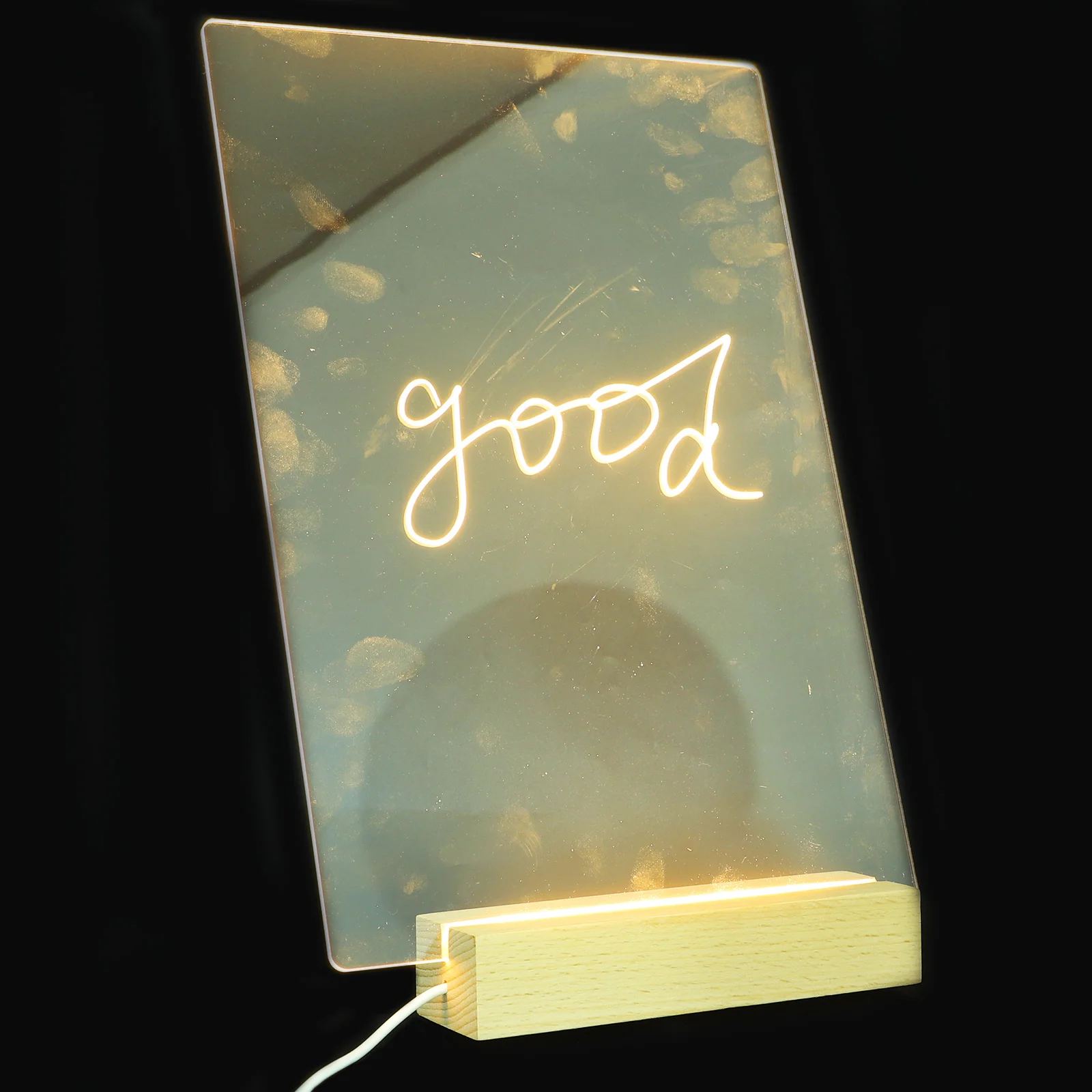 

1Set Acrylic Note Board Luminous Desktop Message Board for Home Office School Kids Creative Writing Drawing Erasable Clear