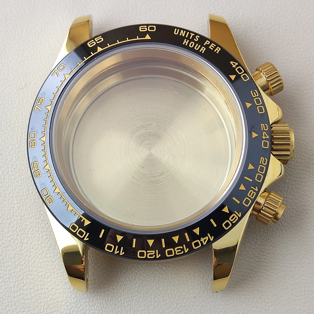 39mm vk63 case Stainless Steel Sapphire Glass Japan Quartz Movement Quartz electronic Watch Case Suitable For VK63 Movement