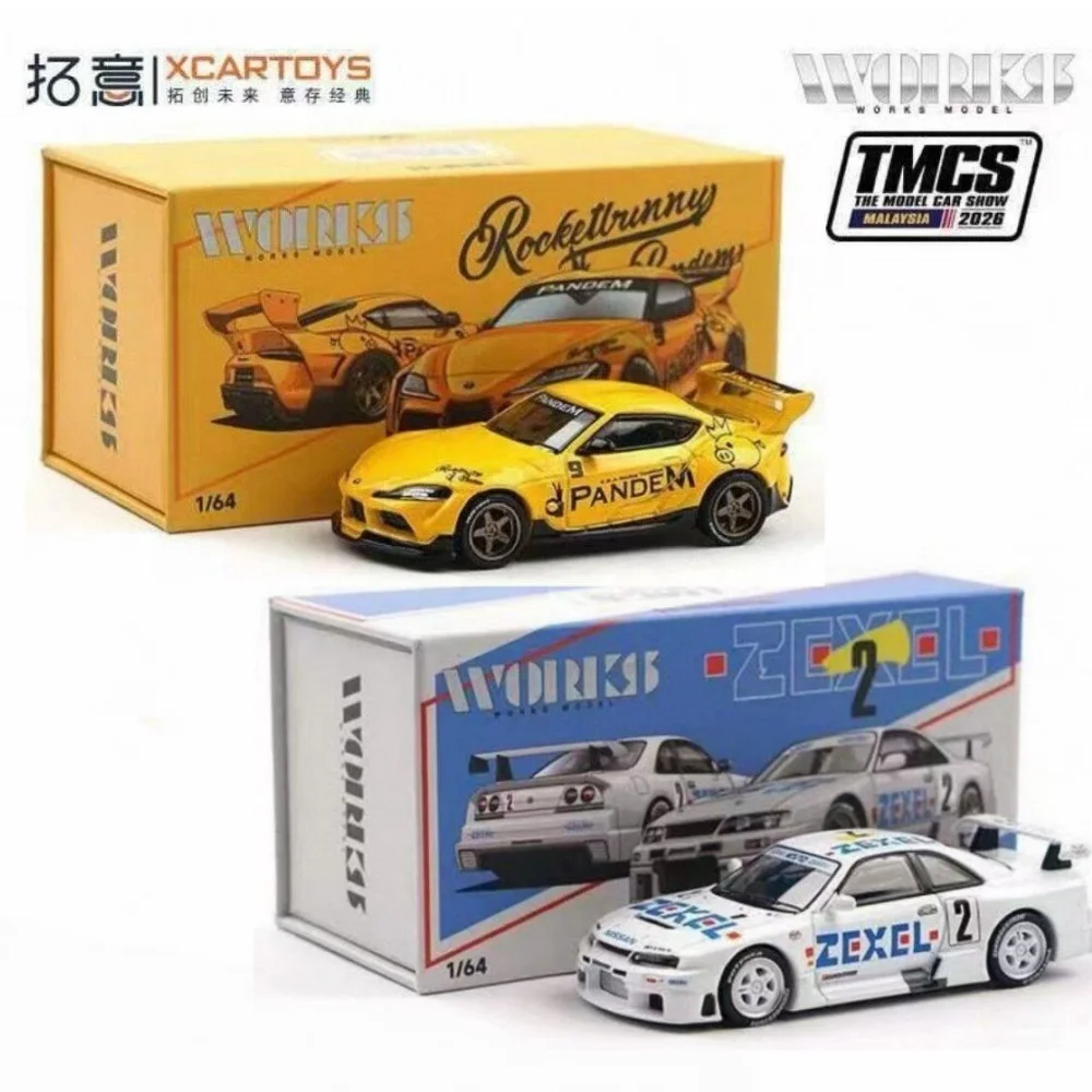 XCARTOYS 1/64 WORKS TMCS Limited Diecast Car Rocket Bunny GR86 ZEXEL Racing Mini Metal Vehicle Scale Collectible Hobby Decor Gif