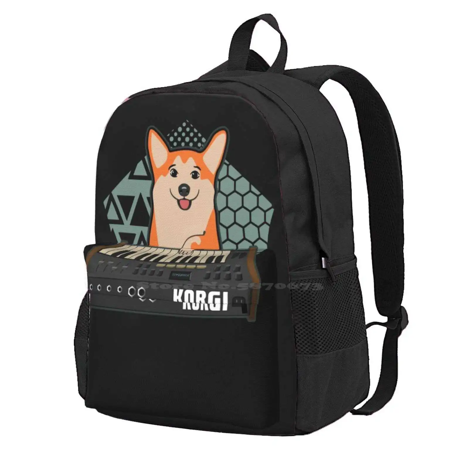 Funny Synthesizer Fan Korgi Corgi Dog Lover Hot Sale Schoolbag Backpack Fashion Bags Korg Funny Dog Welsh Corgi Pembroke Corgi