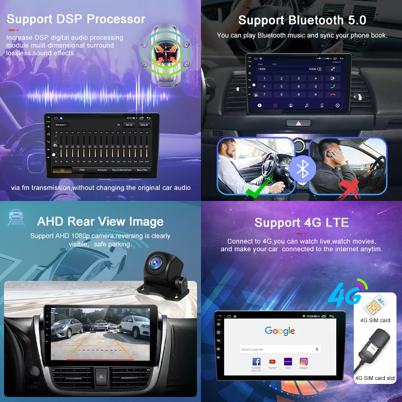 7862S 9 Inch 10 Inch Android 12 Universal 7862 Intel 8core 2din Car Radio Video Headunit with DSP CarPlay 4G Car Stereo view 5