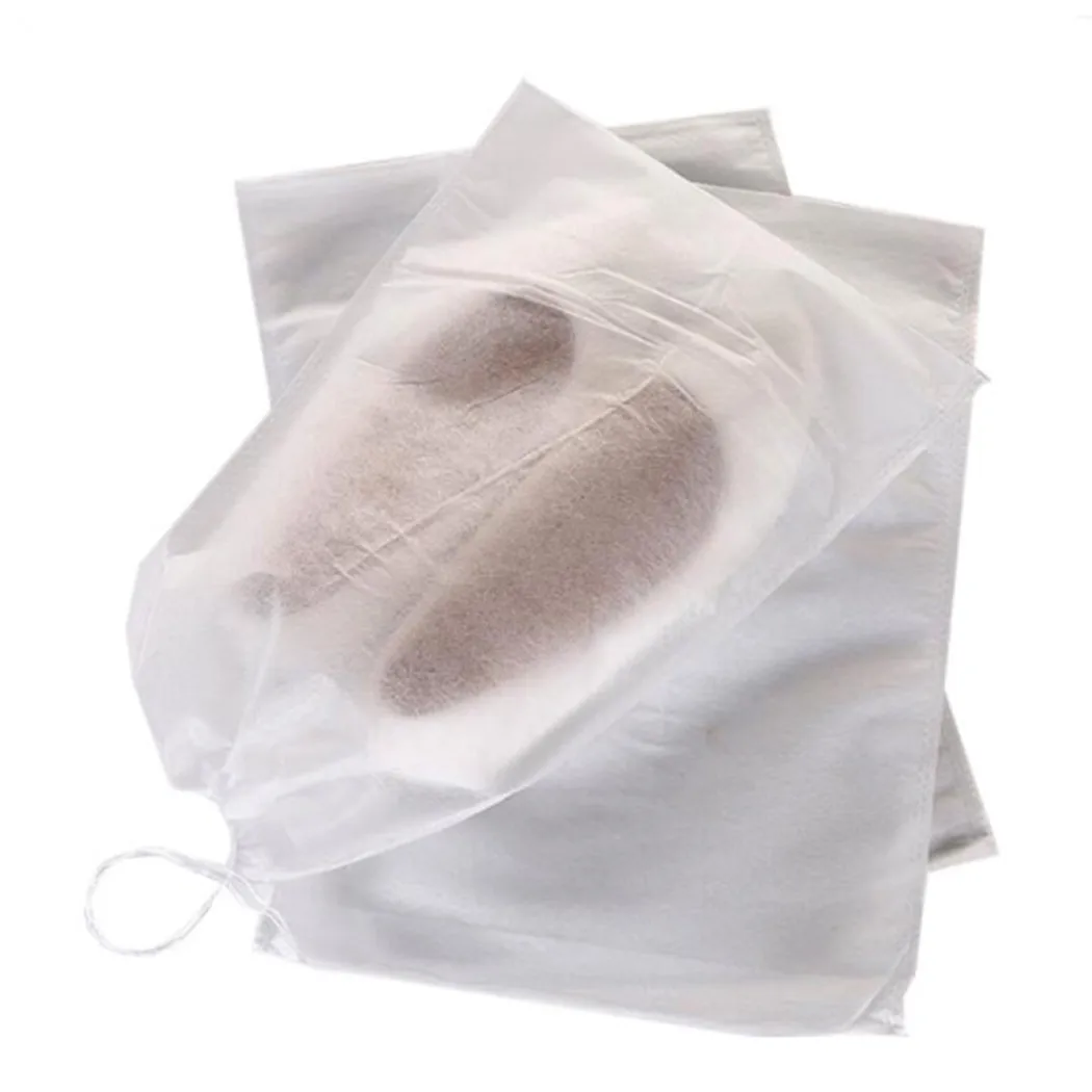 Drawstring Shoe Bags 20Pcs/Set 37*29cm Non-woven Cloth Portable Shoes Storage Bag White High Quality Practical