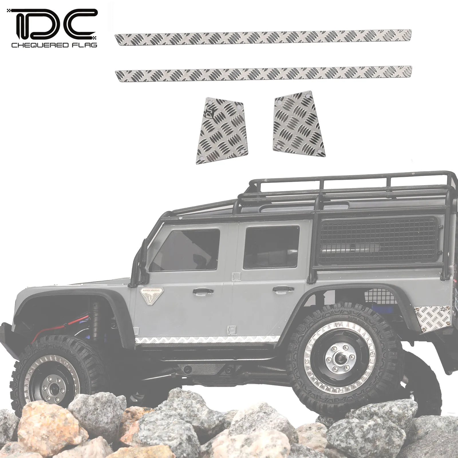 

DC Metal Side Scratch strip for 1/18 TRX-4M Defender D90 D110 RC Crawler Car Parts Accessories