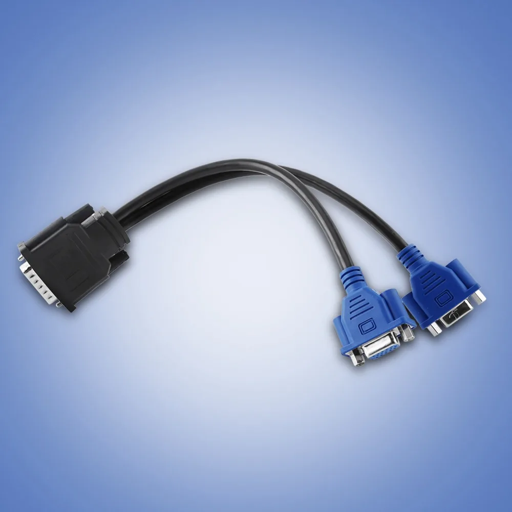 15 Pin Female DMS-59 Splitter Adapter Dual Output Practical Video Splitter Cable DVI To VGA Adapter Video Duplication