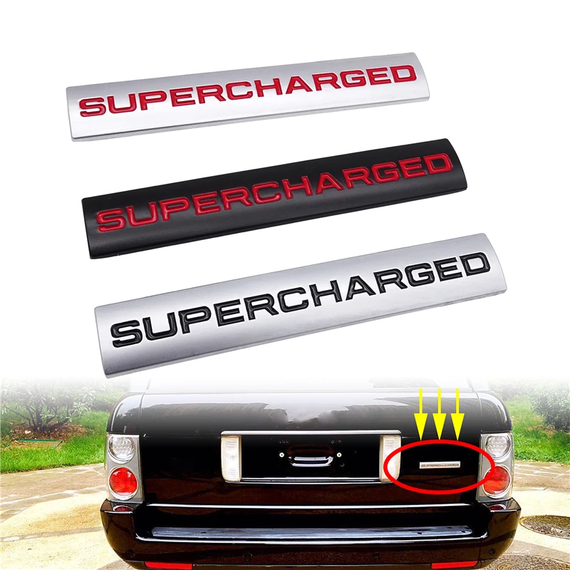 Universal 3D Car Sticker Emblem Auto Badge Decal Supercharged For Land Rover Range BMW Audi Ford Toyota Chevrolet Dodge Peugeot