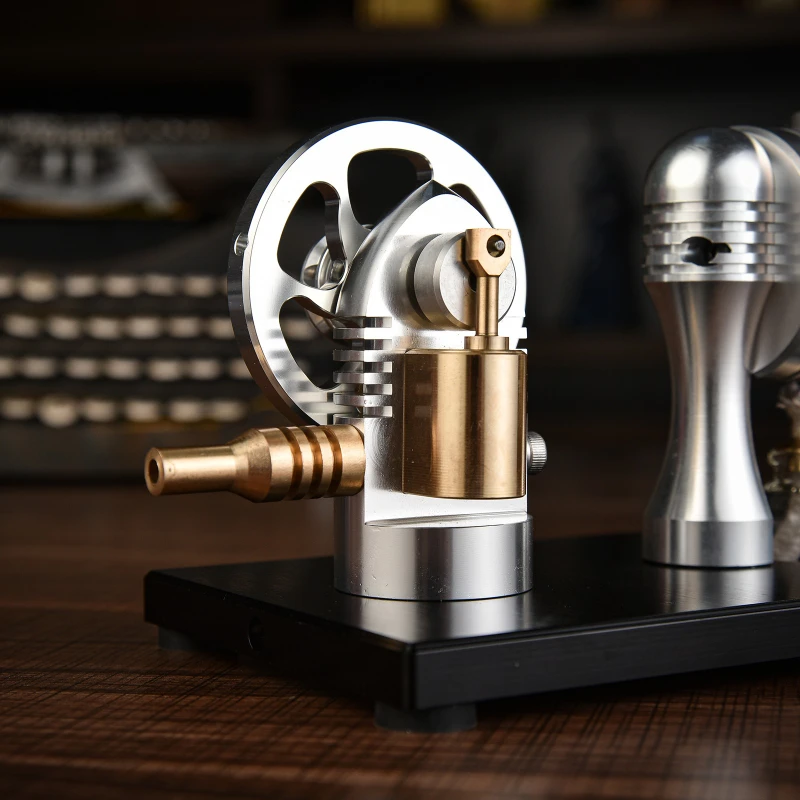 Metall Dampfmaschine Modell Retro Dampfmaschine mit Heizkessel Alkohol Lampe Physik Wissenschaft Experimentelles Modell Spielzeug K-005