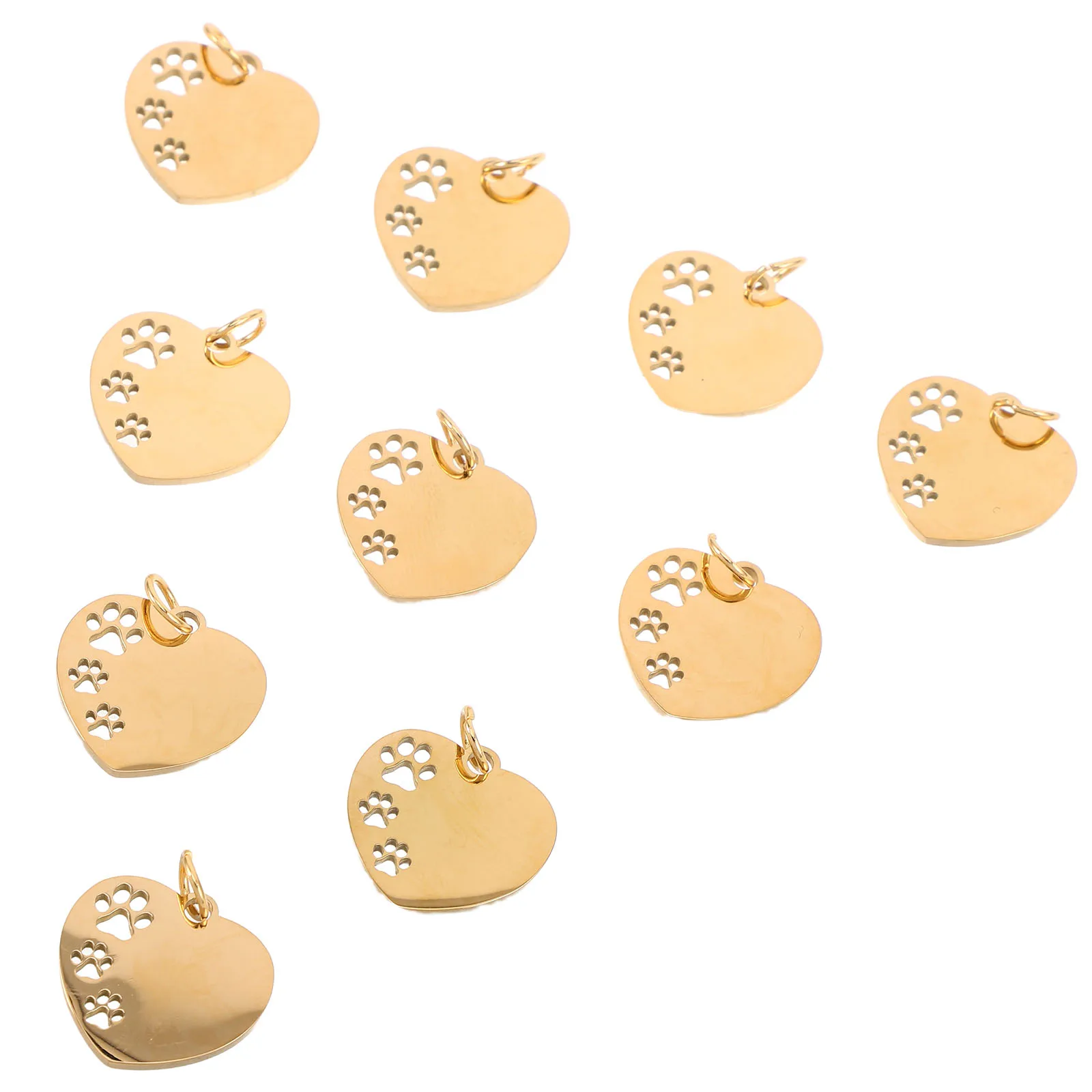 

10pcs Dog Name Tags Heart Hollow Design Blank Pet Id Charms For Dogs Cats Collar Identification Engraving Puppy Durable Unique