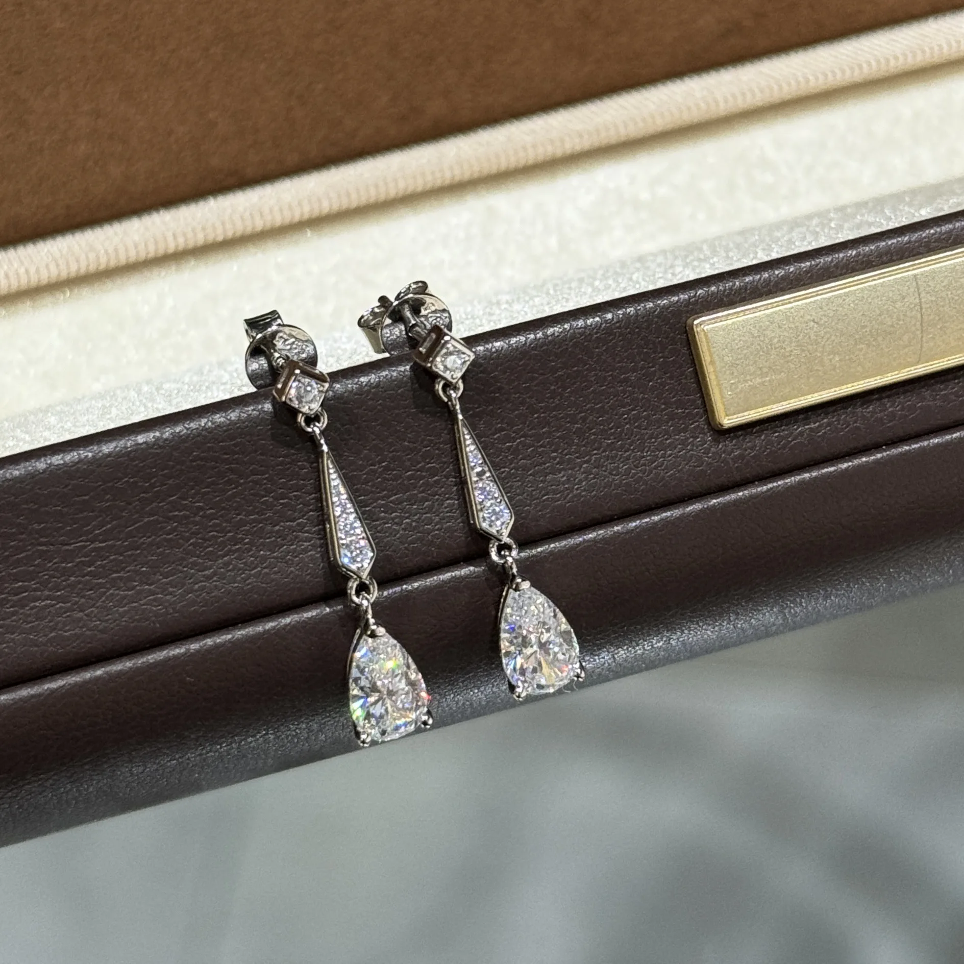 

Винтажные серьги-капли из серебра 925 пробы в стиле ар-деко с муассанитом, висячие серьги с кисточками, выращенные в лаборатории, великолепные ювелирные изделия