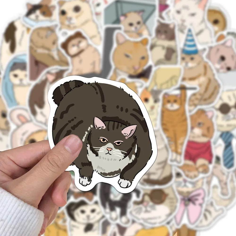 50/100PCS Creative Cat Fun, Funny, Cute Cartoon Stickers Decorative Phone Cases, Notebook Bottles, Personalized Stickers