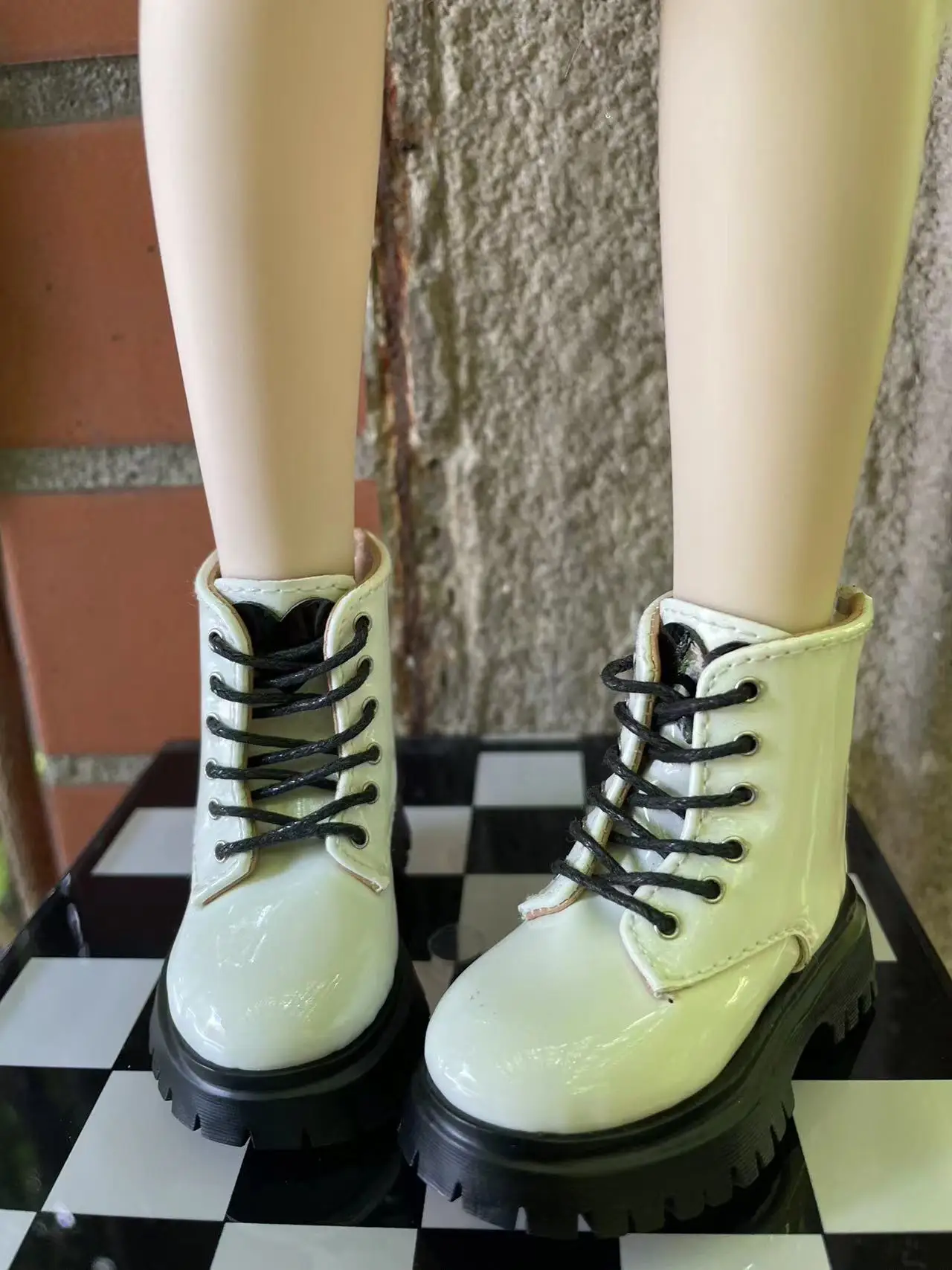 Bjddoll shoes are suitable for 4-point bear girls bear eggs rabbit beans mdd msd doll shoes, love lace up boots short boots