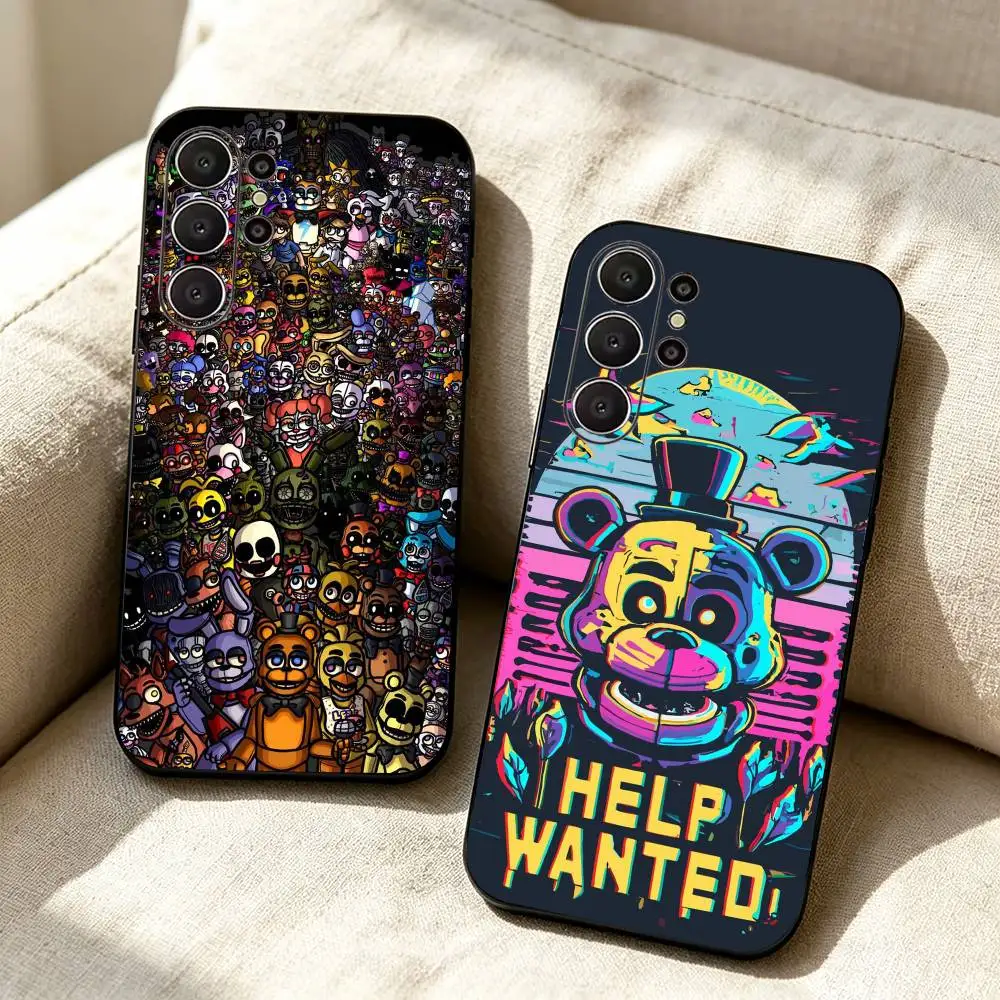 Five-Nights-At-Freddys Phone Case For Samsung S26,S24,S21,S22,Plus S23,S30,Ultra,S20,Fe,Black Soft Silicone