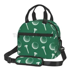 Golf Lunch Box Ball Portable Insulated Lunch Bags Reusable Cooler Tote Bag for Girls Boys Women School Work Travel Picnic Gifts