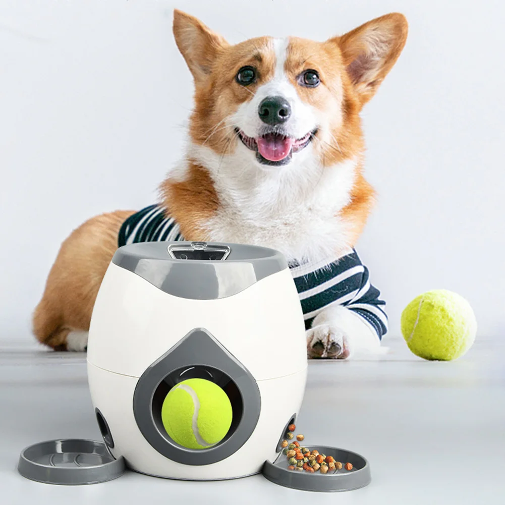 Interactive Dog Ball Thrower Automatic Dog Tennis Balls Feeder Tennis Ball Reward Machine Slow Feeder for Medium & Small Dogs