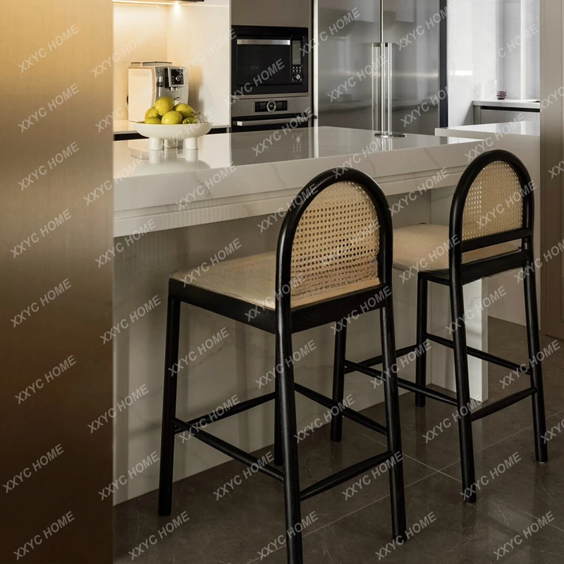 Kitchen Nordic Coffee Bar Chair Wood Simple Back Quality Reception Stools Designer Luxury High