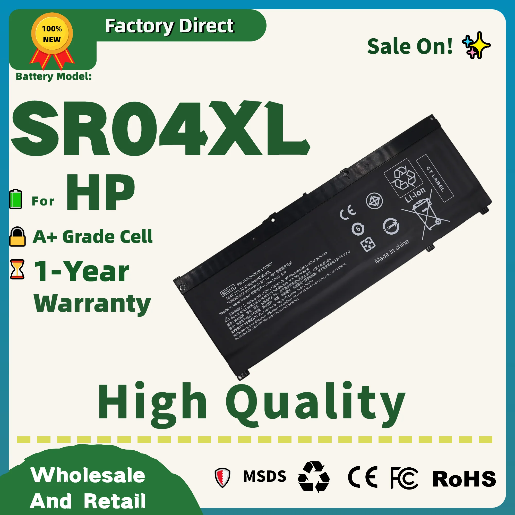 

Прямая продажа с фабрики! SR04XL Аккумулятор для ноутбука HP OMEN 15-CE 15-CB 15-CE015DX 15-CB014ur TPN-Q193 TPN-Q194 TPN-C133 HSTNN-DB7W 917724