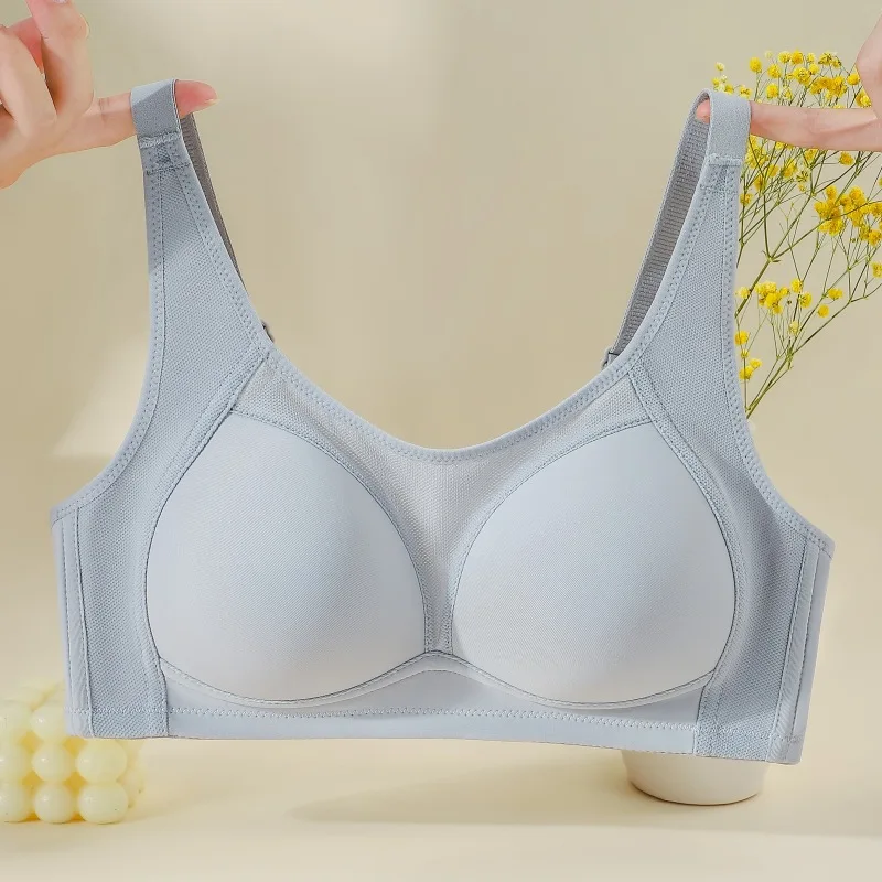 Women Bra Casual Simple Breast Top Anti-slip Underwear Women Summer Thin Big Chest Small Full Cup Plus Size Bra