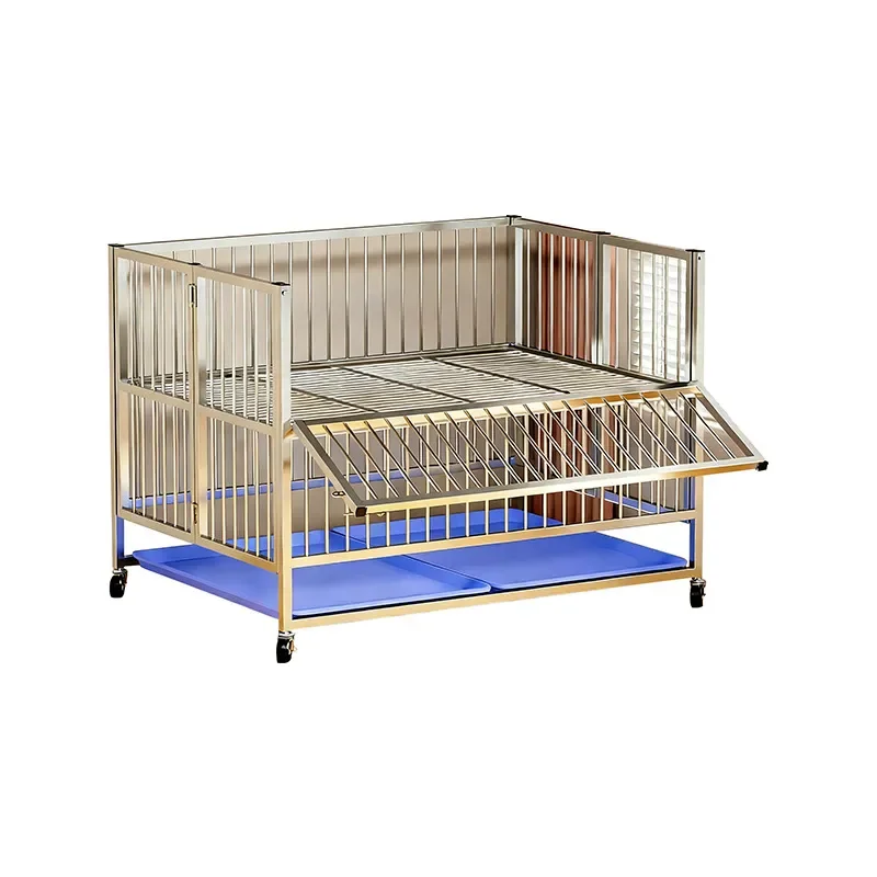 Customized 304 Stainless Steel Dog Cage Single Layer Pet Crate for Hospital Store Commercial and Household Use