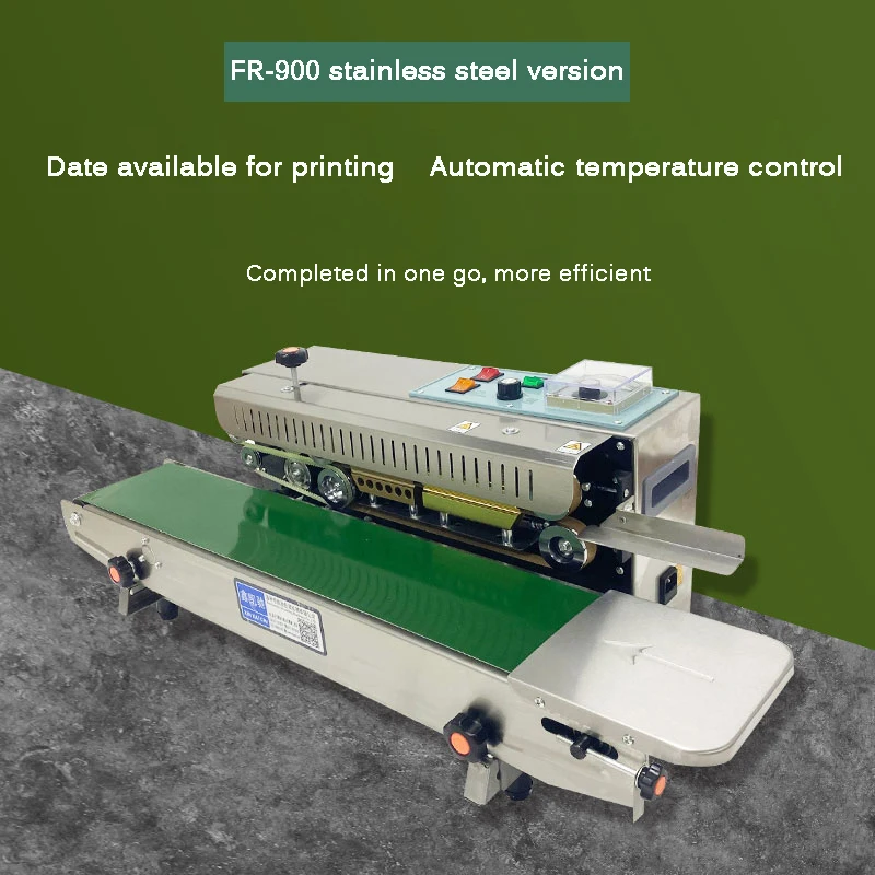 FR-770 sigillatrice automatica a nastro continuo sigillatrice automatica orizzontale sigillatrice orizzontale per sacchetti per data di stampa per