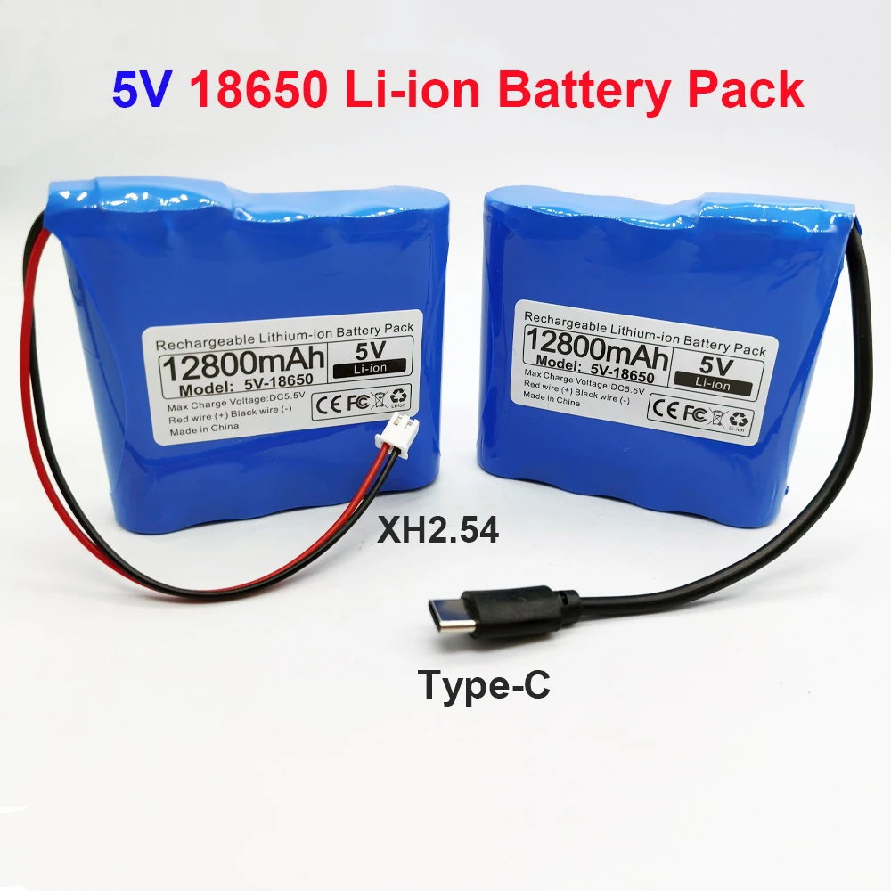 

100% новый литий-ионный аккумулятор 5В для микроконтроллеров постоянного напряжения, светодиодных ламп, USB-вентиляторов, модулей беспроводной сети Wi-Fi, блоков питания.