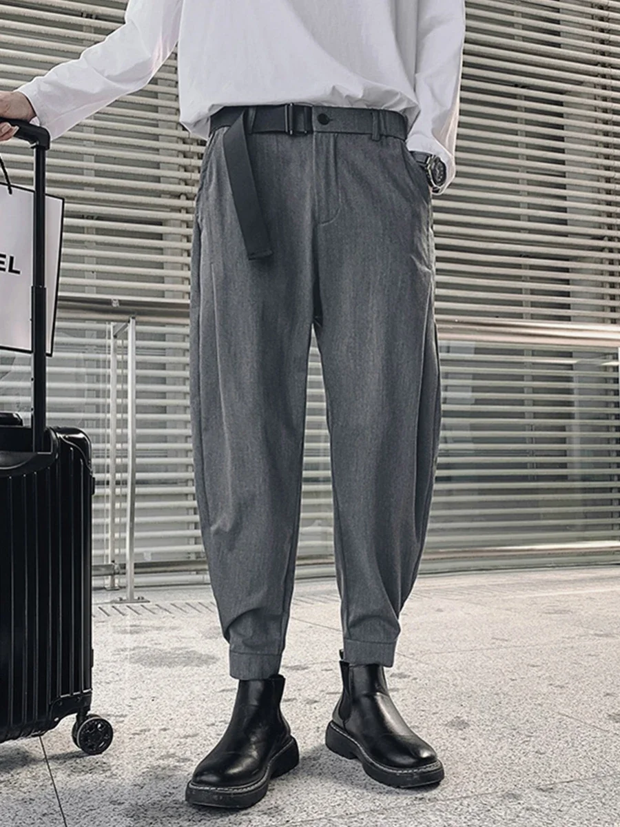 

2023 Spring Autumn New Men's Fashion Solid Color Dress Pants Casual Harem Trousers Chinomen's Loose Suit Pant Trousers