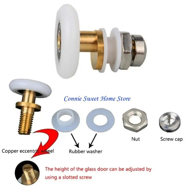 LXAF Sliding Glass Door Pulleys Partiality Bearing Rollers Copper-Core Single Wheel