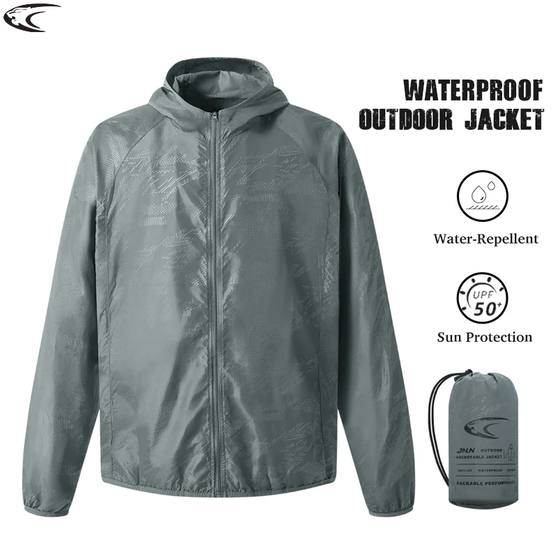 LNGXO Männer Frauen Wandern Jacken Wasserdicht Sonnenschutz Windjacke Camping Klettern Outdoor Regen Mantel Unisex Tragbare Kleidung