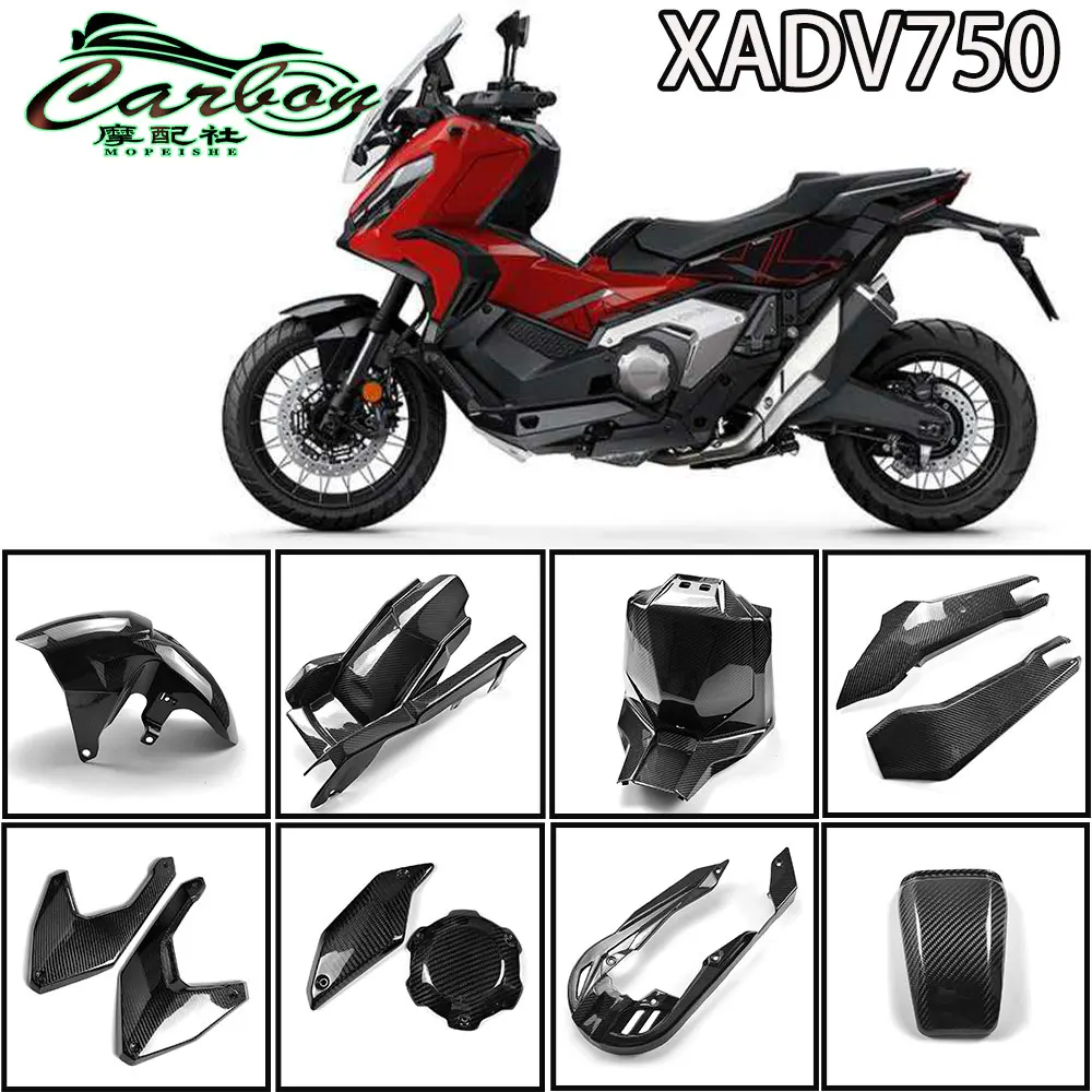 Kit Carene in Carbonio Secco 3K per Honda X-ADV750 XADV750 21-26 Parafango Pannello Laterale Copertura Motore Coda Moto Parti Modificate