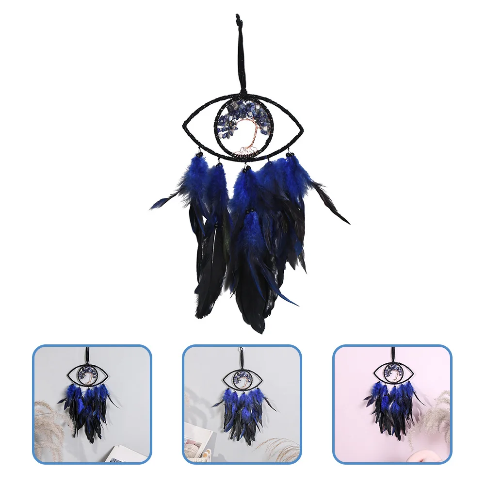 

Crystal Gravel Life Tree Style Dreamcatcher Devil's Eye Pendant Home Decor Wall Hanging Craft Evil Eyes Dream Catcher