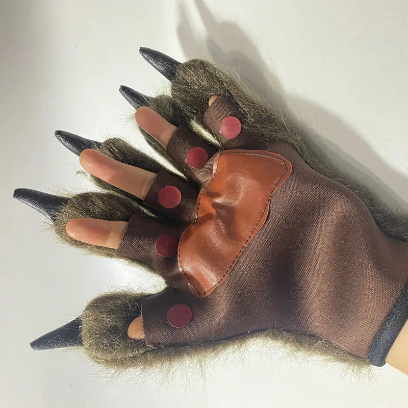 

1 Pair Halloween Werewolf Gloves Werewolf Hand Gloves Wolf Claw Glove Dress Up Party RolePlay Stage Performance Cosplay Costume