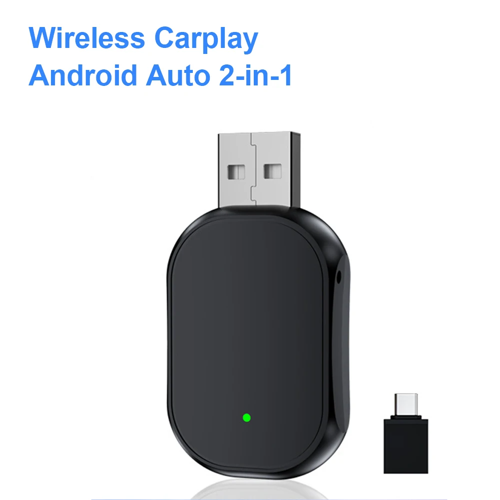 2in1 Wireless Carplay Adapter Android Auto Smart Box Dongle Bluetooth WiFi Fast Connect Plug And Play for IOS 10 Android 11.0