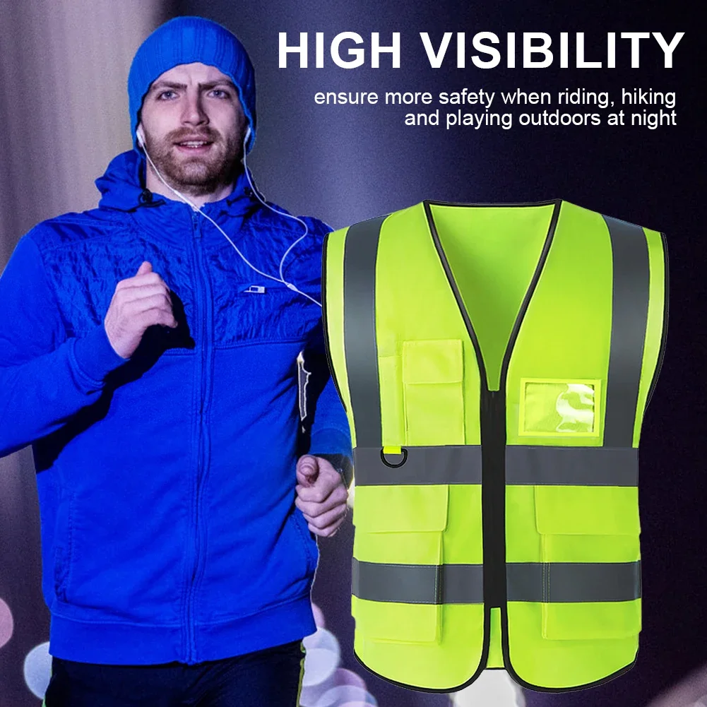 Cycling Reflective Vest High Visibility Security Outdoor Sports Vest for Night Riding Running Jogging Motorcycle Safety Vest