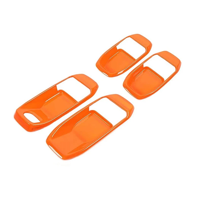 

for Jeep JL Door Handle Bowl Trim Covers Kit for Jeep Wrangler JL JLU Gladiator JT 2018 2019 2020, ABS Orange