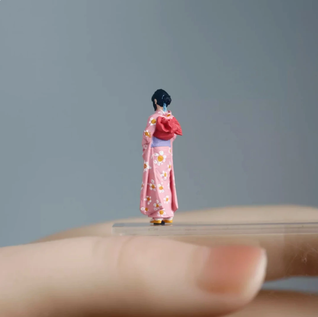 Resin1/87 Scale Figure 1/64 1/43 Kimono Beauty Miniature Sand Table Figure Model Micro Photography Collection