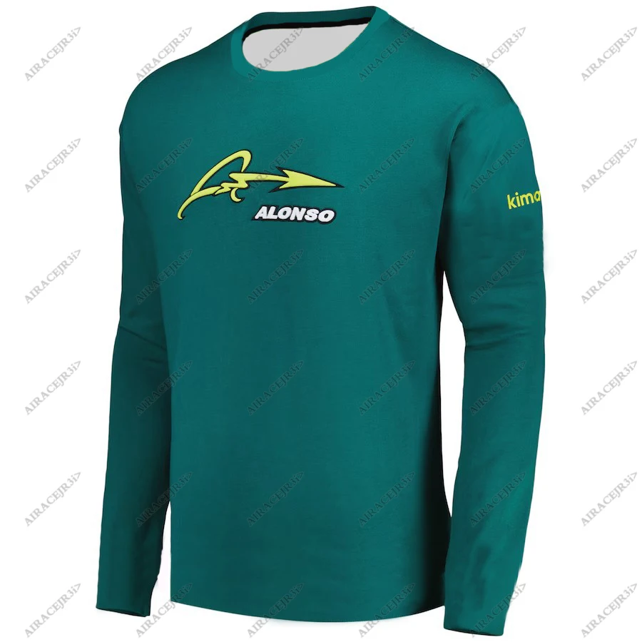 14-alonso-driver-racing-team-sports-car-fans-mangas-compridas-camiseta-verde-secagem-rapida-anti-uv-secagem-rapida-camisas-respiraveis
