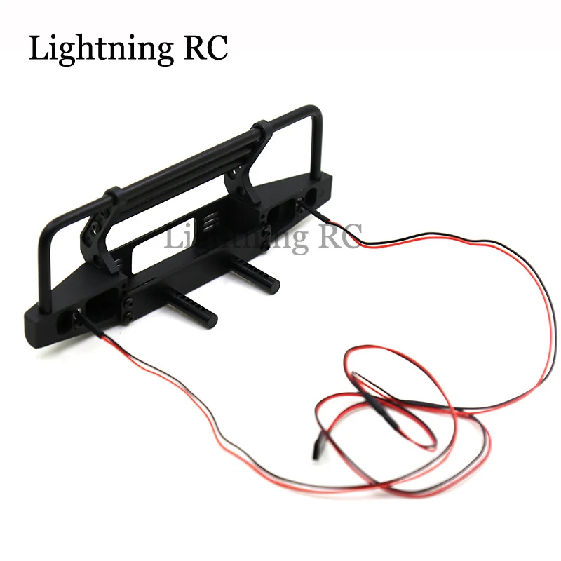 Adjustable Metal Front Bumper with LED LIght for 1/10 RC Crawler Car TRX4 Defender Axial SCX10 SCX10 II 90046 Upgrade Parts