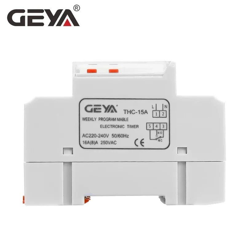 GEYA THC-Interruptor de tiempo programable semanal, temporizador Digital LCD de Riel DIN, 12V, 24V, 110V, 220V, 240V, 15A, 20A, 30A