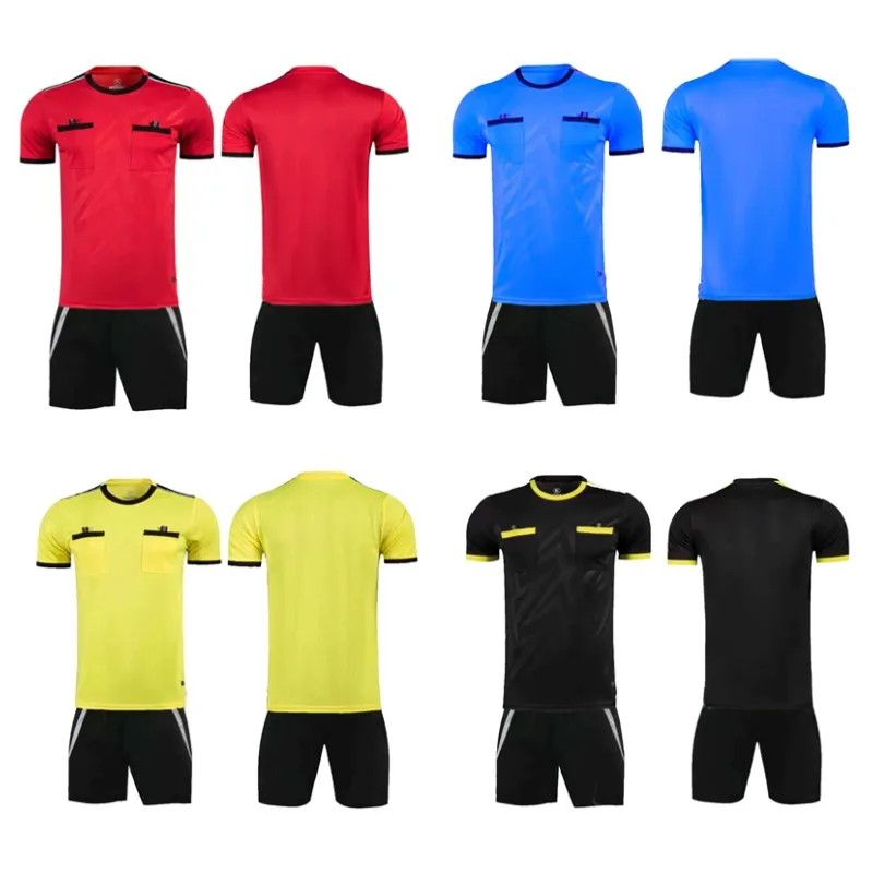 Professional Football Match Referee Uniform Set Short Sleeve Team Jersey Training Referee Equipment Sports Fitness Fans Supplies