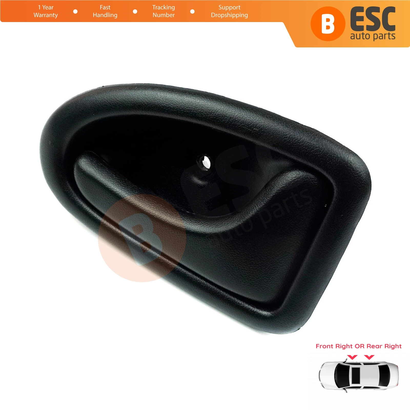 EDP78 Interior Inner Door Opener Handle Opener Front or Rear Right Black Color 8200028995 for Renault Clio 2 Scenic 1 Trafic Log