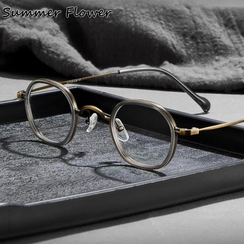 Men Brand Eyewear Pure Titanium IP Frame Top End Glasses Woman Light Weight Optical Prescription Spectacles for High Recipe