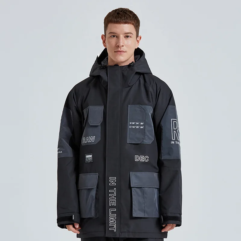 Mutusnow 2025 inverno masculino e feminino impermeável à prova de vento jaqueta de esqui moda respirável casaco de neve ao ar livre roupas de snowboard