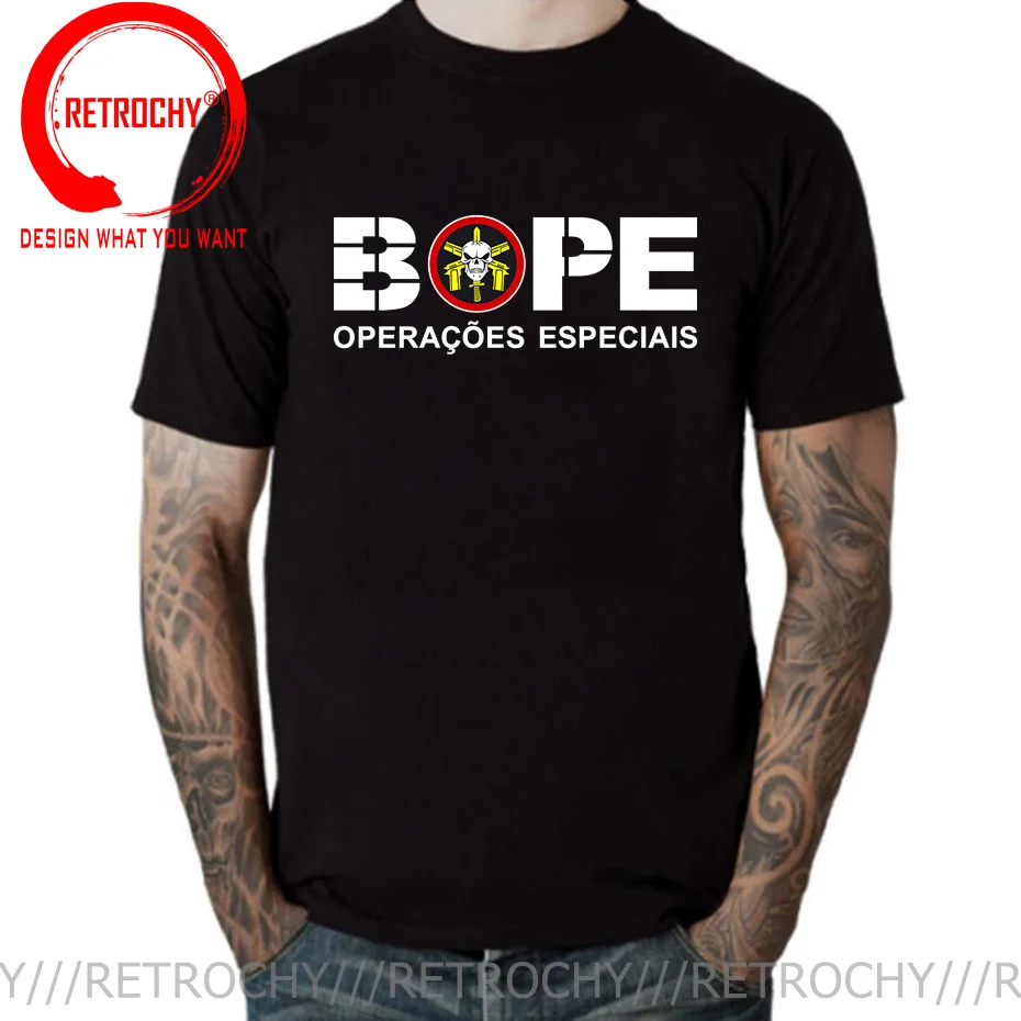 New Bope Brazil Batal Hao De Operacoes Policiais Especily Special Police Men Funny Cotton Tee Short Sleeve Shirt harajuku tshirt