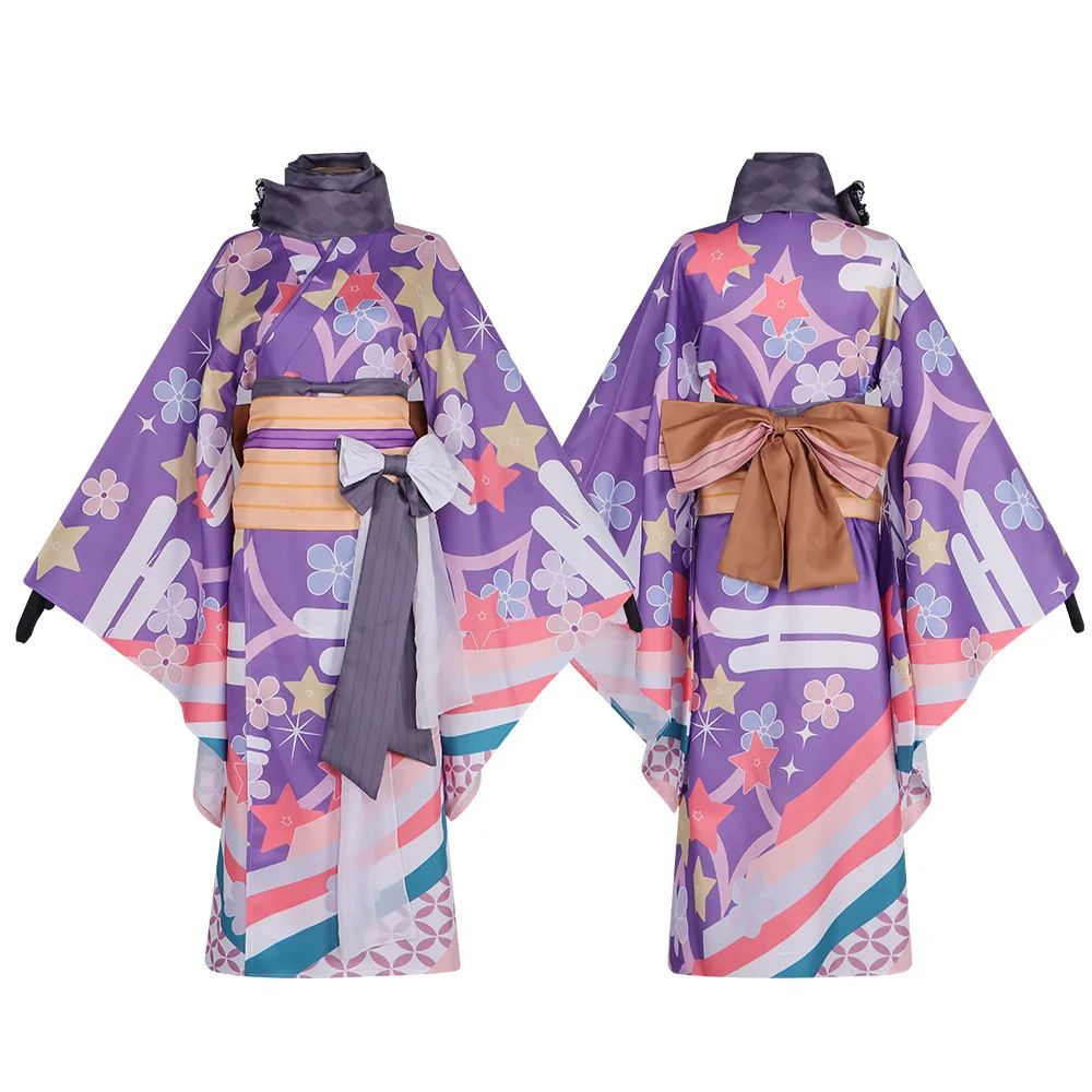 

Haruka Tomoe Print Cosplay Costume Halloween Performance Magic Girl Uniform Traditional Japanese Kimono Women's Fashion Set