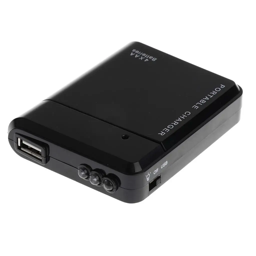 Portable External Power Bank Battery Charger AA Battery USB Mobile Phone Charging Unit for Travel and Backup