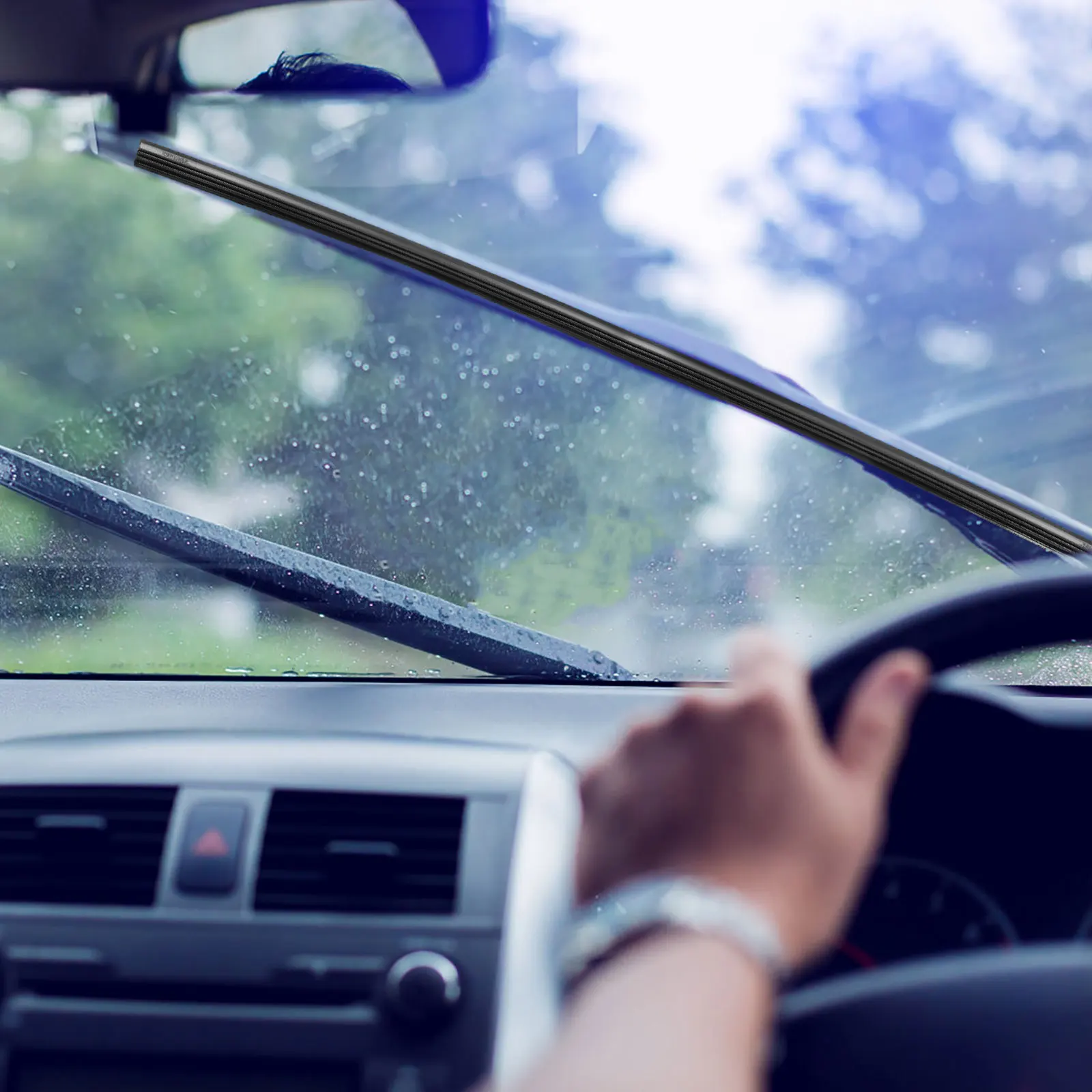 

4pcs Car Windshield Wiper Blade Refills Rubber Strips Boneless Inserts Replacement Parts Vehicle Clear View Effective Cleaning