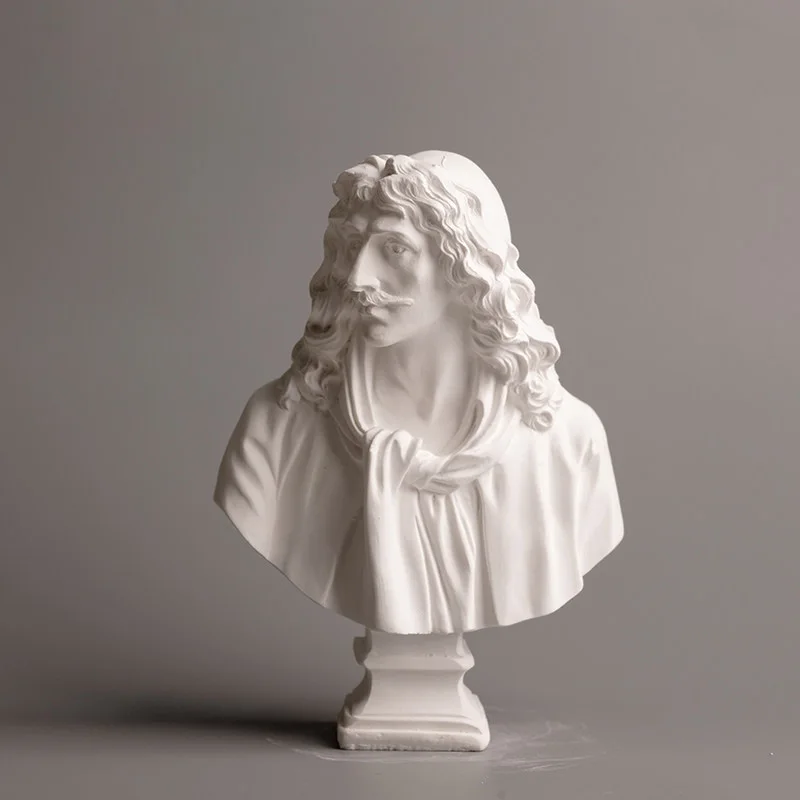 Nordic modern minimalist vintage Molière sculpture character sketch small head ornament plaster statue home décor