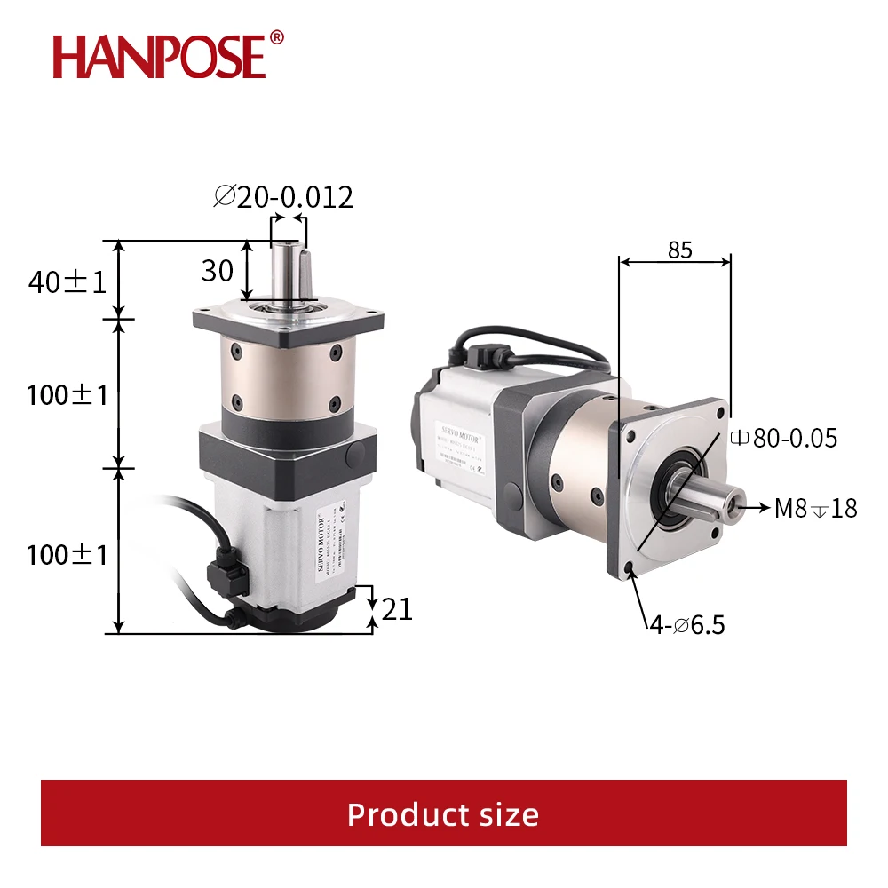 Imagem -03 - High Precision Planetary Reducer Gearbox ac Servo Motor Servo Motor Hanpose Asd275 Servo Drive 5.0a 2.39n.m 80ss75-hg101 750w